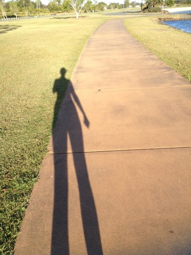 I love how the afternoon sun makes my shadow look long and skinny :)